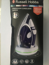Image of Russell Hobbs Fast Steam Iron-2400w Freedom Cordless Ironing-Ceramic-Light Ring