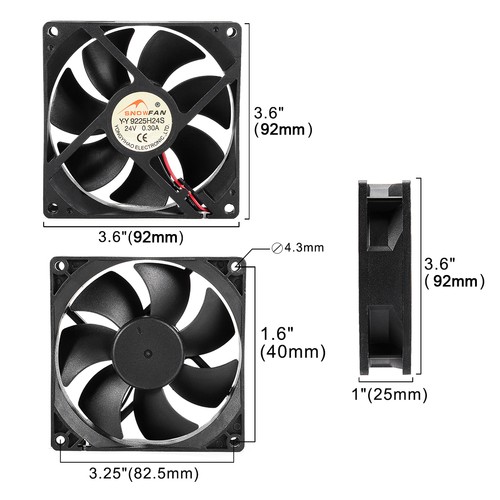 24V DC Cooling Fan Long Life HY Bearing Computer Case Fan - Afbeelding 5 van 7