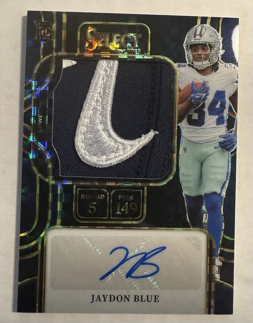 2025 Panini Select Black Nike Swoosh Patch Prizm Jaydon Blue Auto 1/1 One Of One