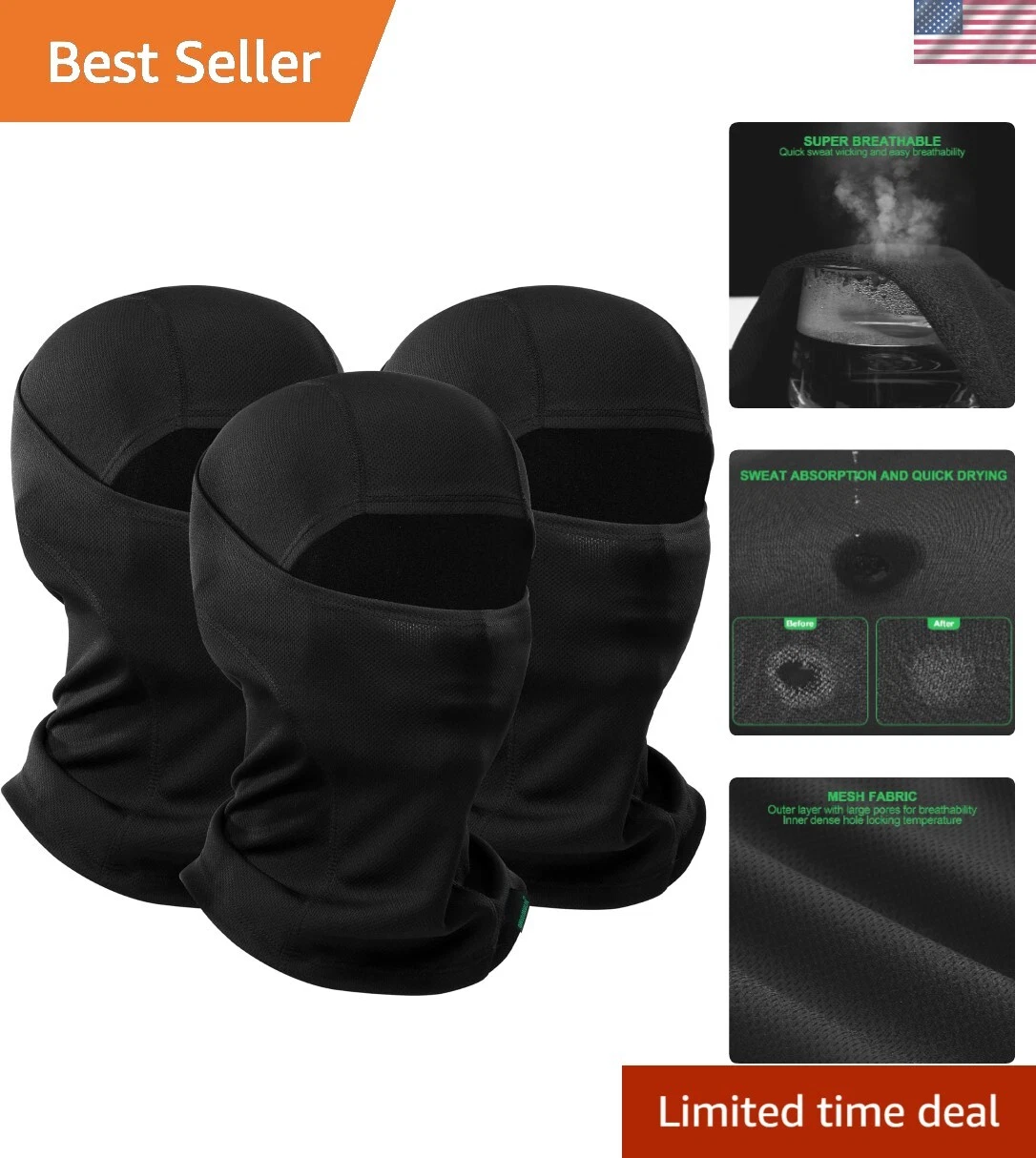 3-Piece Breathable Balaclava Ski Mask Set for Ultimate Outdoor Protection