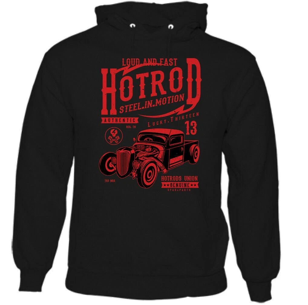 Hot Rod Steel In Motion Mens Hoodie Custom Classic Cars Garage Enthusiast