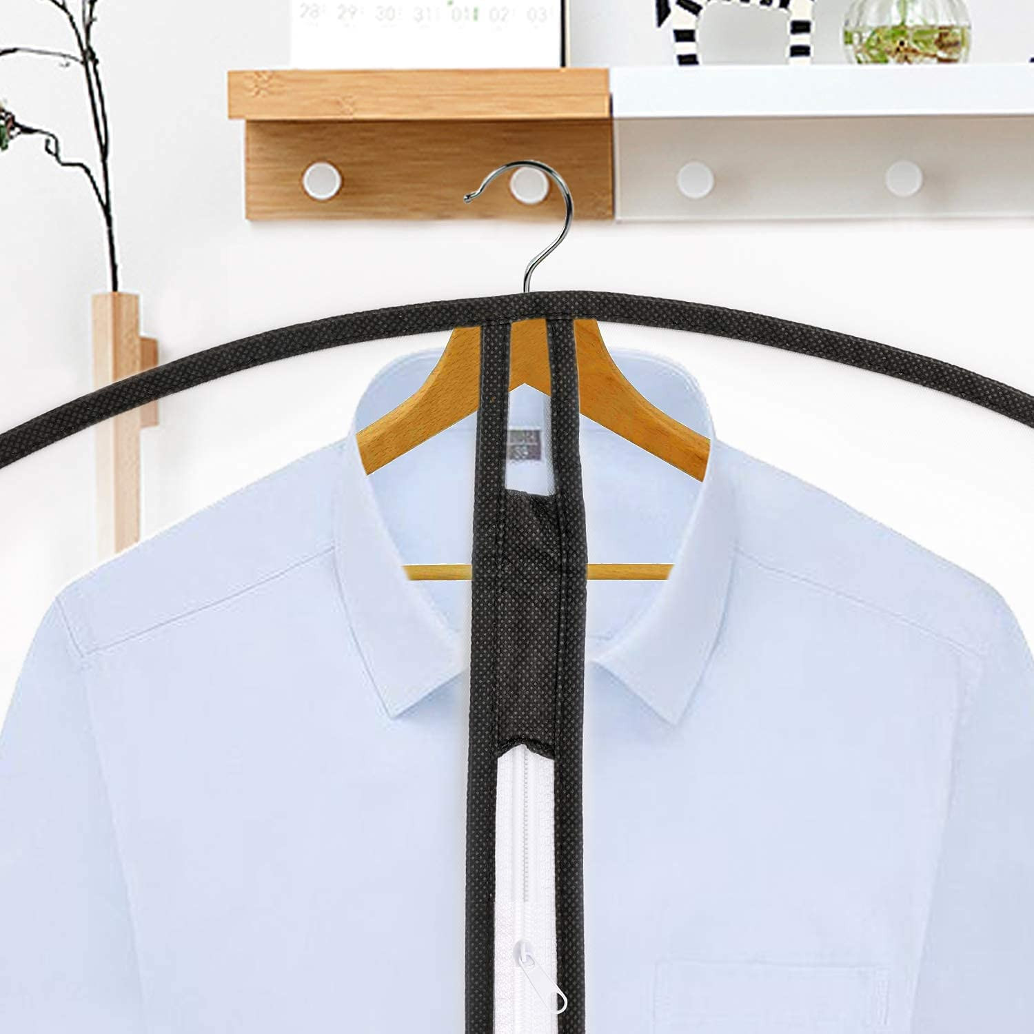 Pwsap 12 Pack Breathable Clothes Covers with Zip, Hanging Garment Covers Bags Dr