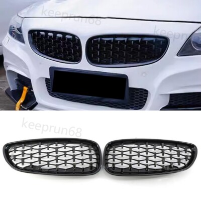 Gloss Black Diamond Front Kidney Grille Grill For BMW Z4 E89 Convertible 09-16 w