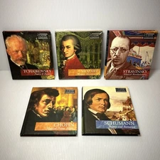 Lot Of 5 Classic Composers (CD & Booklets) Tchaikovsky Mozart Stravinsky Chopin