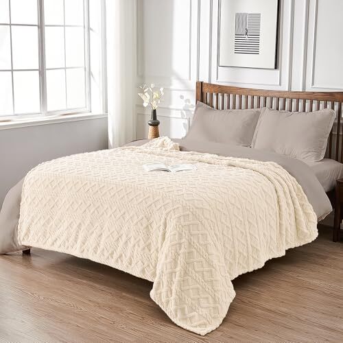 Edednleaf Sherpa Fleece Throw Blanket with Stylish 70"x80" Blanket