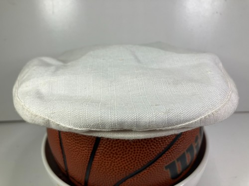 Vtg 80s 90s STETSON White CANADA-MADE CABBIE HAT Newsboy Golf Flat Cap Sz SMALL - Picture 4 of 9
