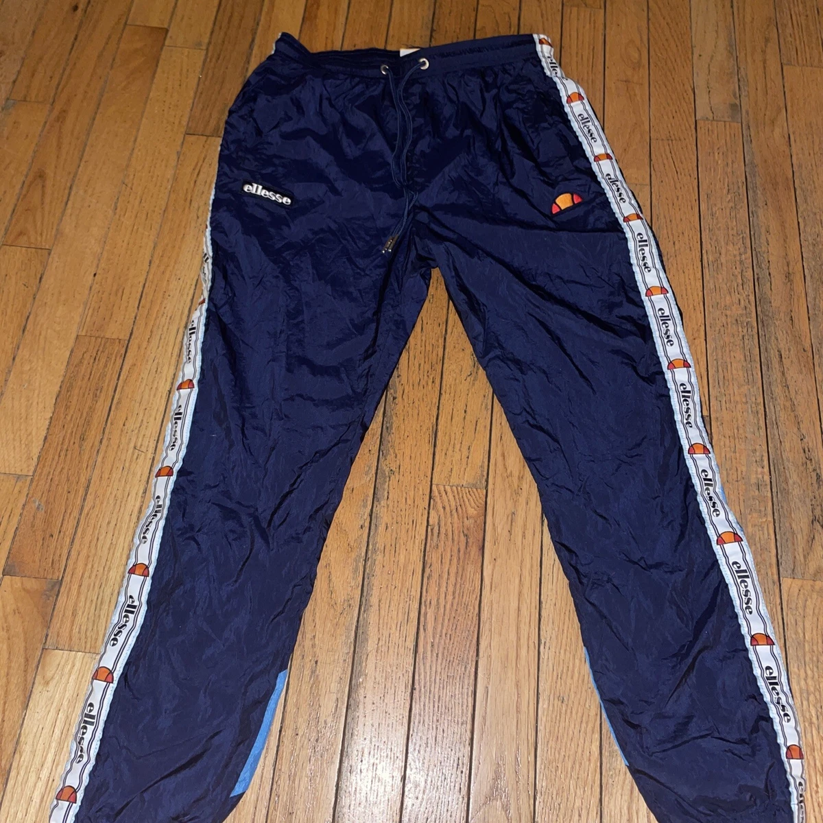 Ellesse Pants Windbreaker Men's XS Avico Wind Pant Blue Lined w Pockets