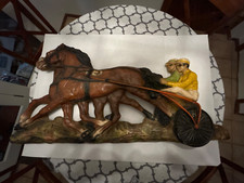 VINTAGE 1966 UNIVERSAL ART HORSE RACE SULKY MAROTTA SCULPTURE WALL HANGING