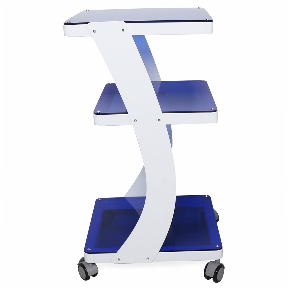 3 Tiers Rolling Trolley Cart Organizer Stand for salon barber shop with