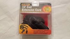MR BRACKET 10' COIL EXTENSION CORD WITH PLUG AND LIGHTER RECEPTACLE