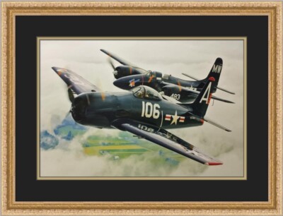 Ghosts Aircrafts Grumman F8F-2 Bearcat and F7F-3 Tigercat Custom Framed Print