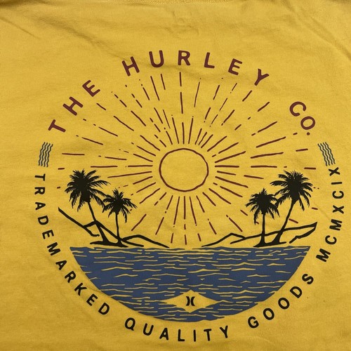 Hurley Men's Circle Beach Logo Short Sleeve Crewneck Tee T-Shirt Small Yellow - Bild 5 von 9