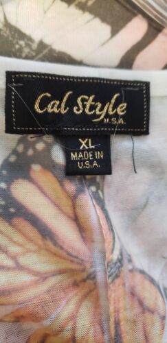 Cal Style Butterfly Tunic Womens XL Sequin Multicolor Cruise Boho - Picture 3 of 10