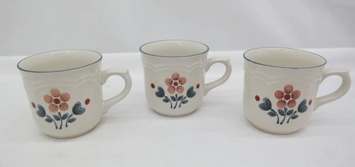 Cumberland Stoneware Brambleberry Pattern Tea Coffee Cups Set of 3    S1