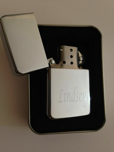 Engraved Personalised Chrome Lighter Birthday Gift Wedding Favour Usher Best Man - Picture 3 of 9
