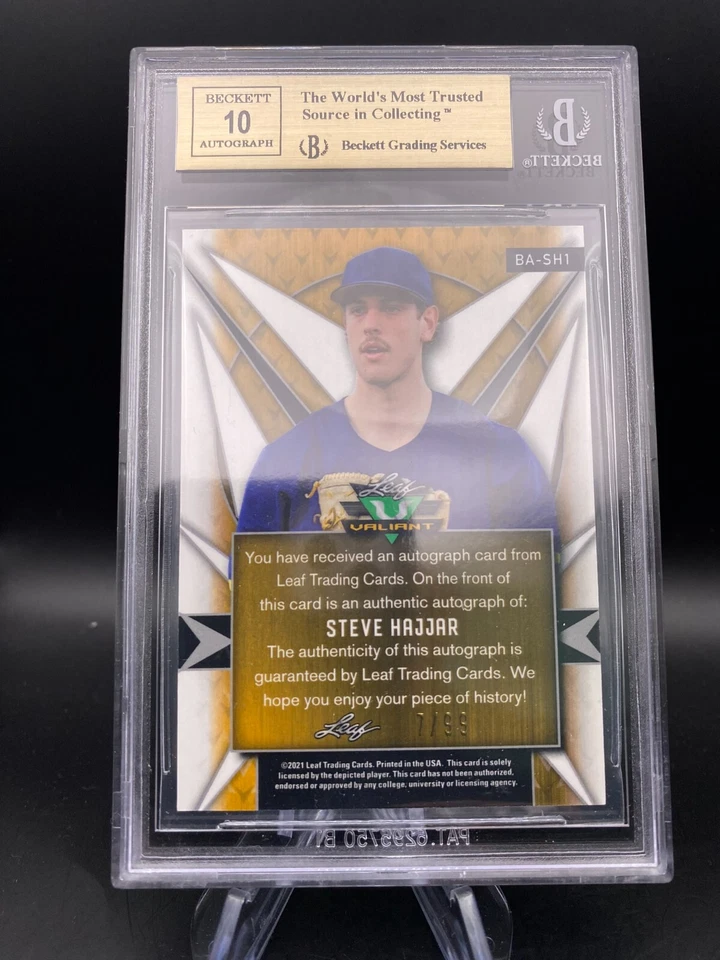 Steve Hajjar - #d/99 Orange ((AUTO)) - GRADED 9.5 GEM MINT 2021 Leaf Valiant - Image 2 of 2