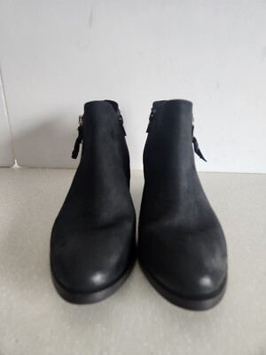 STEVE MADDEN KYLE WOMEN ANKLE BOOTS SIZE 8 BLACK LEATHER