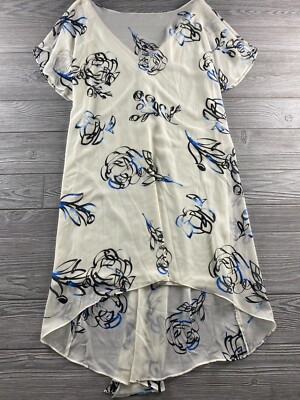 Adrianna Papell Women's Size Large Graphic Floral Chiffon Dress Ivory NWT |  eBay