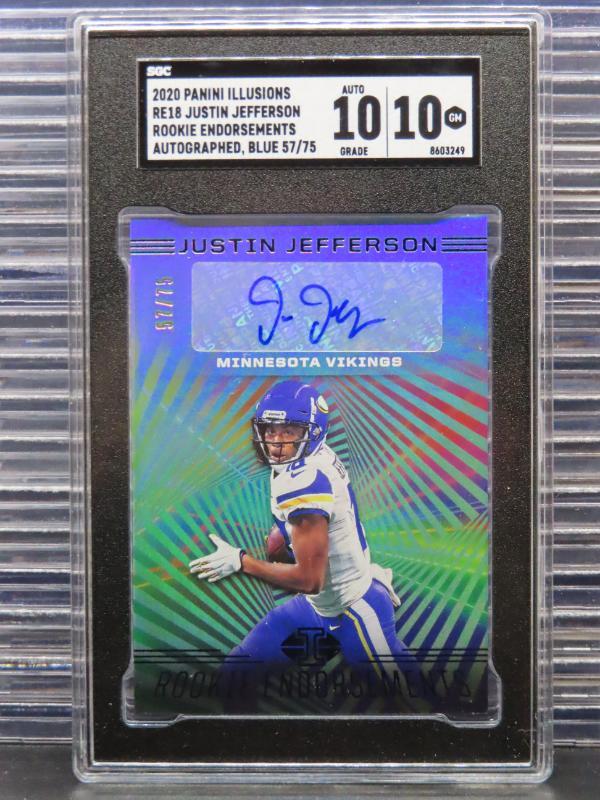 Justin Jefferson Panini Illusions Rookie Endorsements Autographs #RE18 Blue