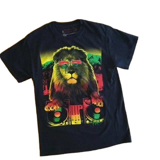 Camiseta Rara De Colección Tony Hawk Skate Lion DJ Pimpin Sunset Fade Big Cat Leo Med Foto 2 de 4