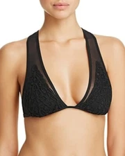 Becca by Rebecca Virtue 262238 Sicily Mesh Halter Bikini Top Black Size Medium
