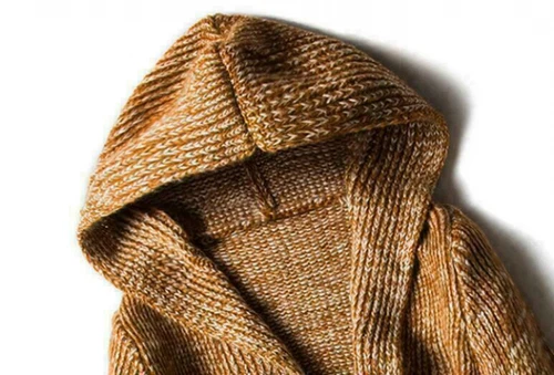 Herren Kapuzen Strickjacke Freizeit Long Pullover Schal Strickpullover Knebel Mantel Trendy - Bild 8 von 17