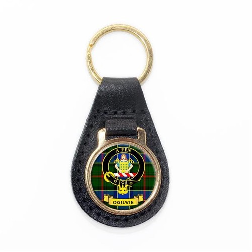 Scottish Clan Crest Enamel Leather Keyring Key Fob - N-Y Tartans - Picture 3 of 38