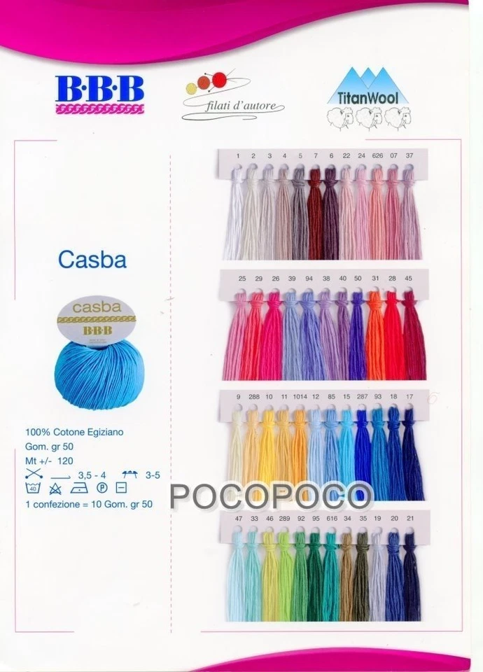 Gomitolo cotone egiziano BBB Titanwool per lavoro maglia e ferri uncinetto Casba - Bild 2 von 2