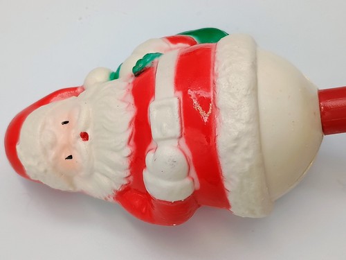 Vintage Christmas Blow Mold Hard Plastic Santa Claus Rattle Ornaments Rare! - Picture 10 of 12