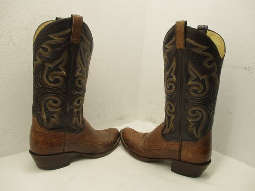 Botas de Vaquero PANHANDLE SLIM Marrón Pierna de Avestruz Cuero Para Hombres Talla 8.5 Estilo D 5201 - Imagen 5 de 10