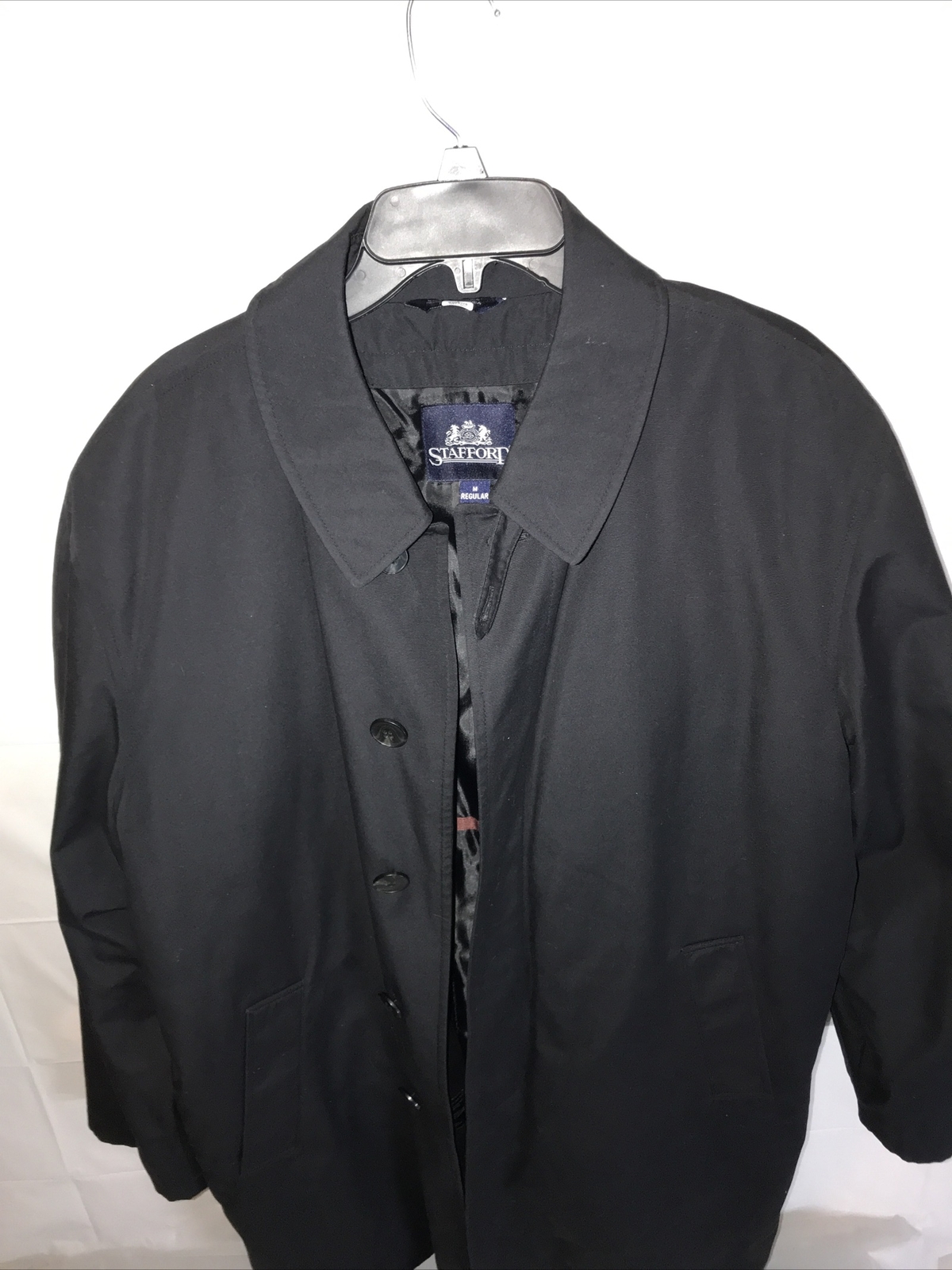 (NICE) Stafford Mens Size Medium Black Wool Sport Coat Blazer Jacket
