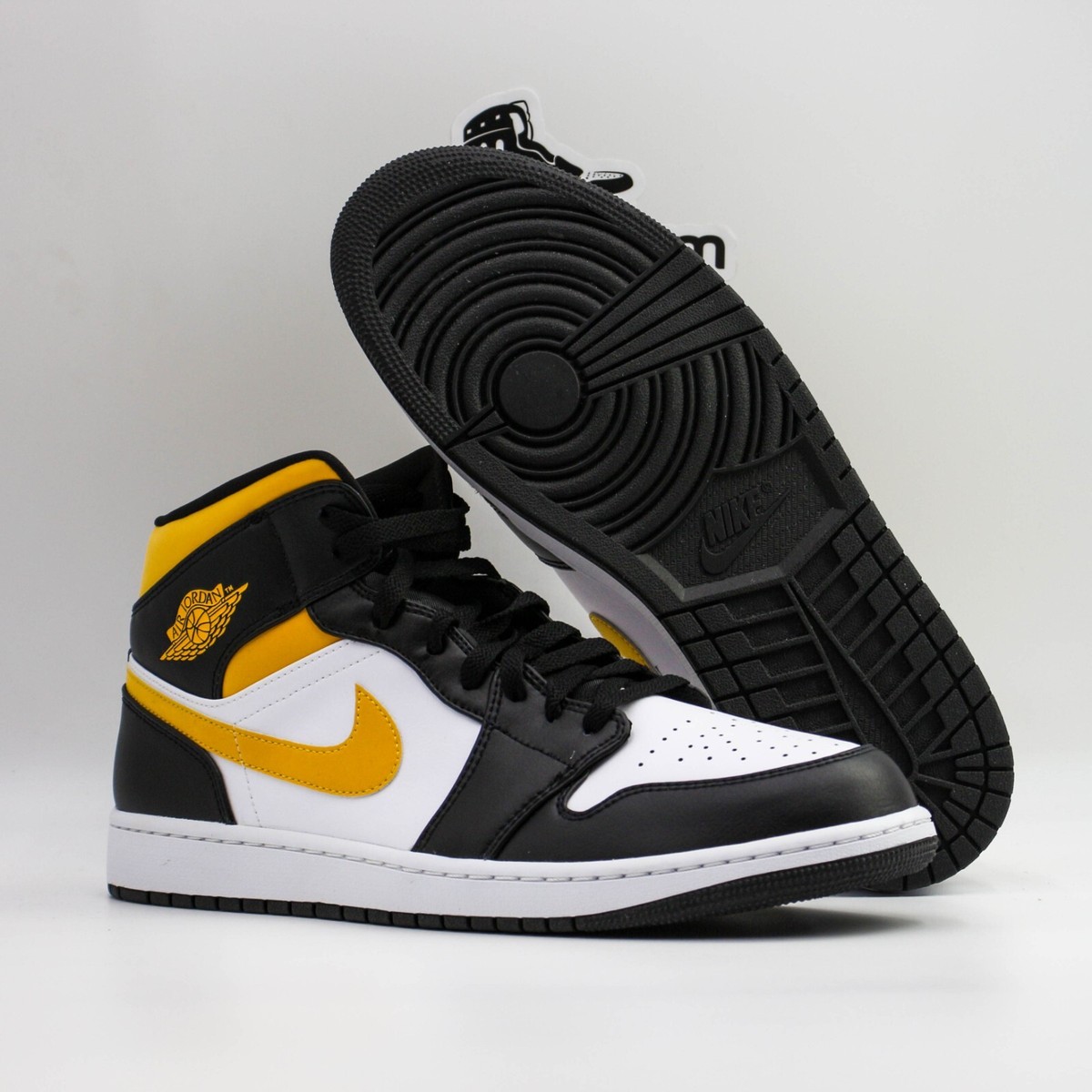 Nike Air Jordan 1 Mid Pollen Black White 554724-177 Men's/GS