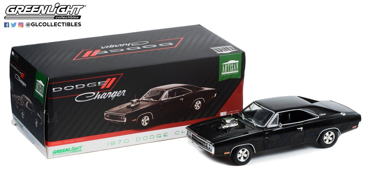 グリーンライト1970 DODGE CHARGER ブラック 限定版 Greenlight Artisan 19122 1/18 Scale 1970 Dodge II Charger