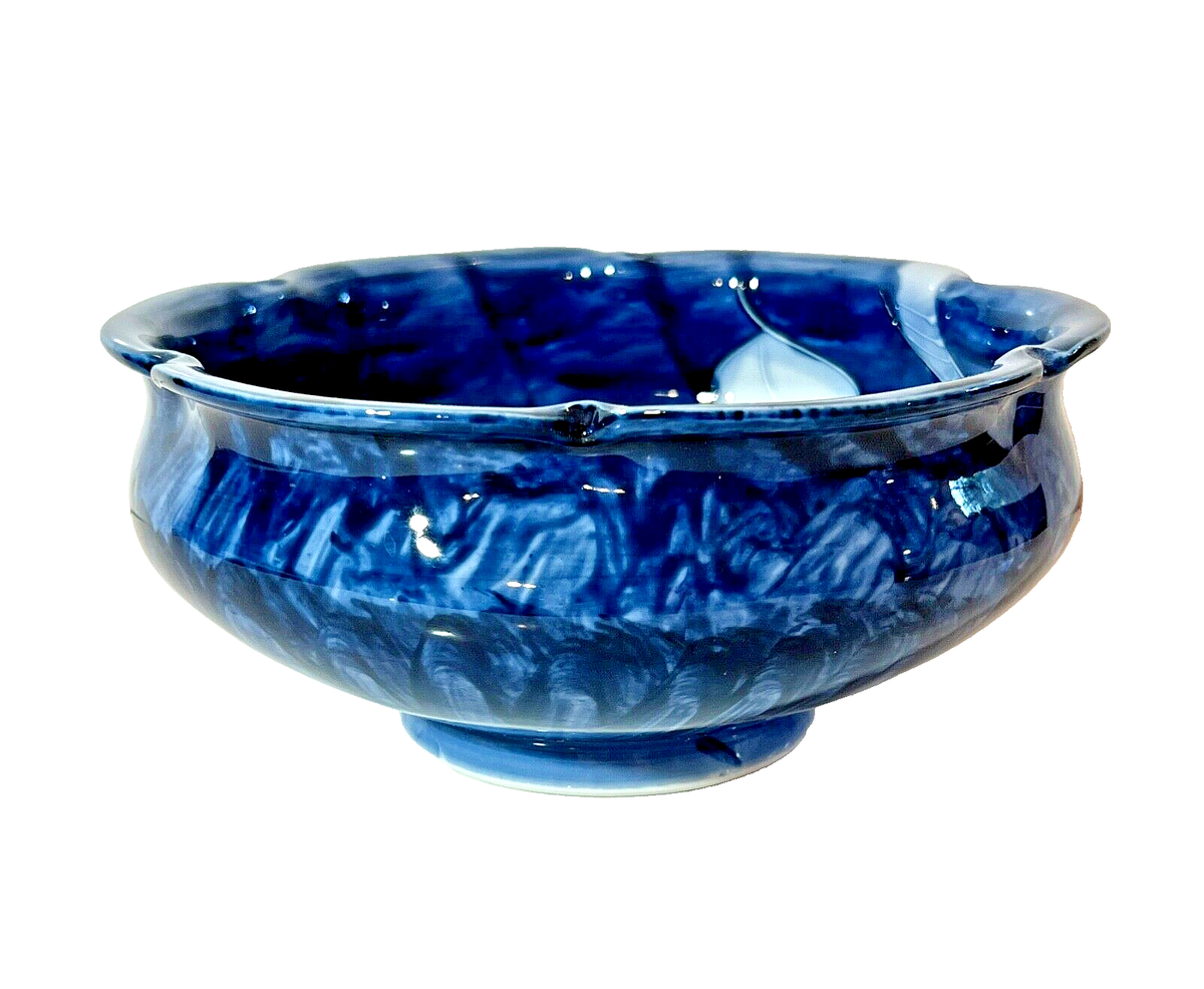 Vintage Fitz & Floyd Blue Bowl Dish CAMELLIA FOLKART Pattern 7