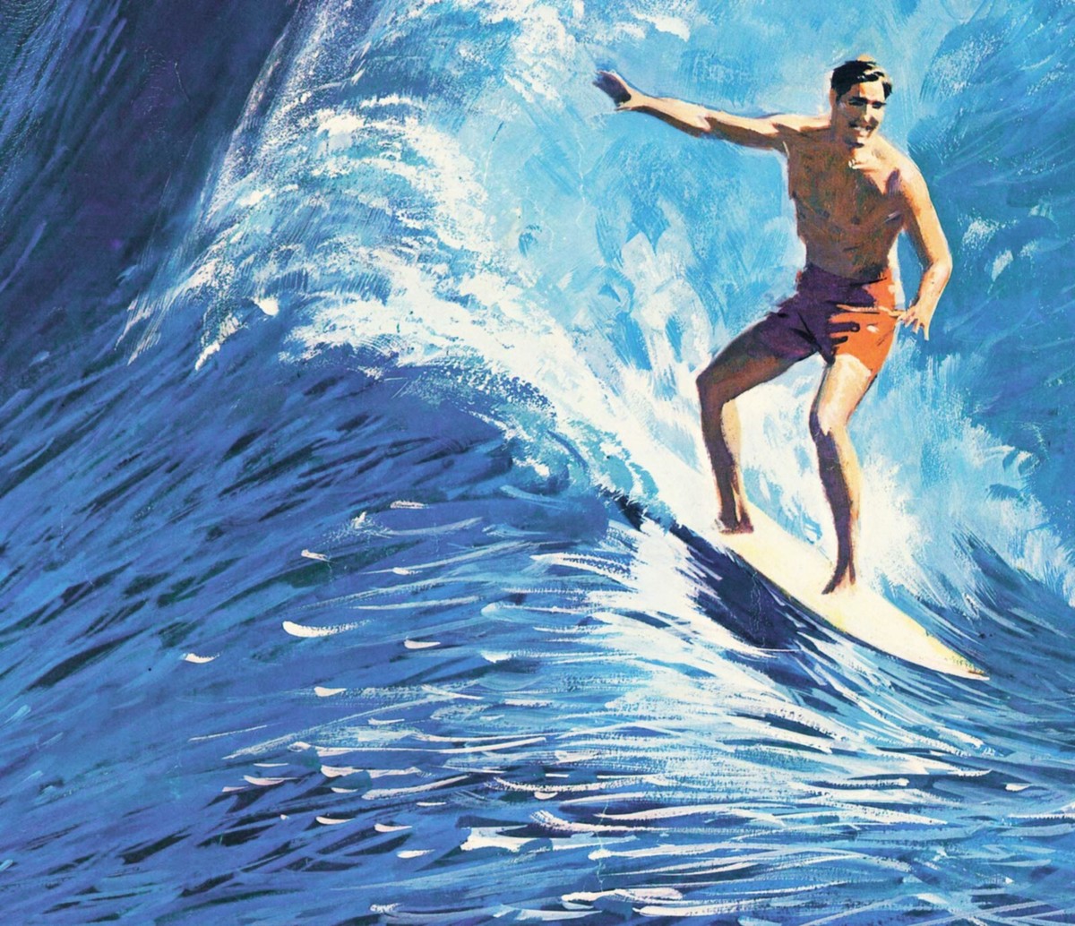 Hawaii Travel Surf Poster - Wall Art Print Decor - Surfer Gift