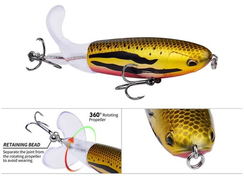 Whopper Plopper Topwater Floating Fishing Lures Rotating Tail for Bass-4 - 5.5" - Picture 27 of 27