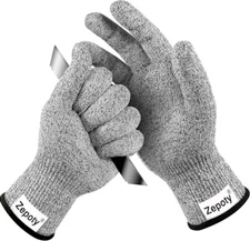 Cut Resistant Gloves for Safety Cutting Gloves for Kitchen & Work - SIZE LARGE