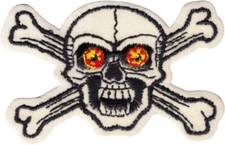 Patch - Skull Crossbones Bones Skeleton Biker Pirate Embroidered Iron On 20018