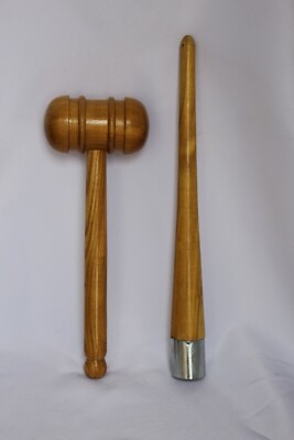 Cricketschläger Holzhammer Klopfer & Griff Kegel Set abgerundeter Holzkopf