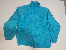 Vtg Soze Large Sports Accent Track Suit Jacket. Tuffed And Padded Shoulders