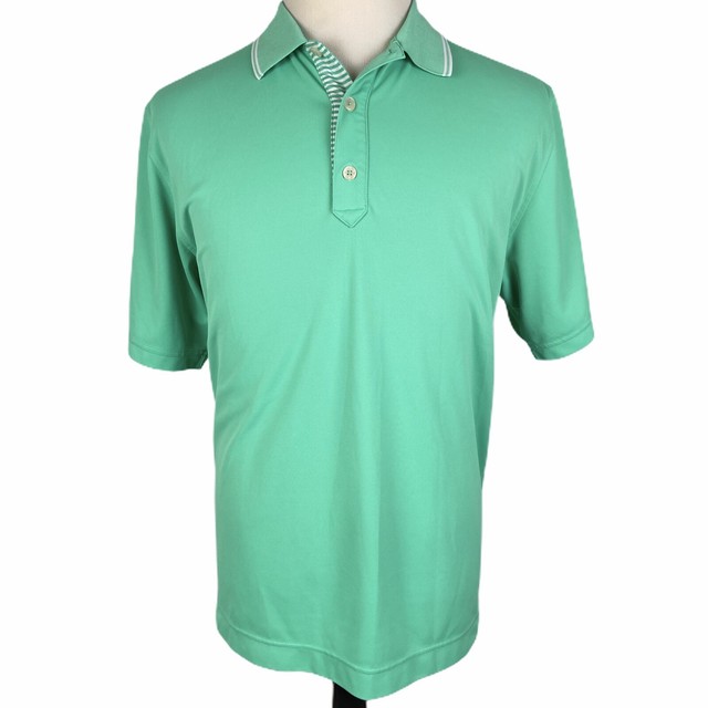 FootJoy Golf Polo Shirt Mens Medium Mint Green White Stretch Dri Fit Oakwood eBay