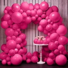 KatchOn 144 Pcs Fuchsia Pink Balloons Arch Kit - Different Sizes 18 12 10 5 I...