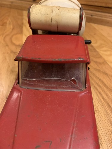 VINTAGE TONKA JEEP CEMENT MIXER TRUCK RED No. 77 1960s LATCHES, SPINS, TILTS - Picture 4 of 12