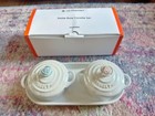 Le Creuset Petite Rose Cocotte Set with Tray Pearlized Meringue Stoneware New