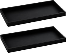 2PCS 11.8  L x 5  W Silicone Soap Dispenser Tray, Bathroom Sink Vanity Trays for