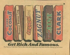1976 Clark Bars Advertisement Ad Candy Chocolate Rich Famous Multi Color Paper