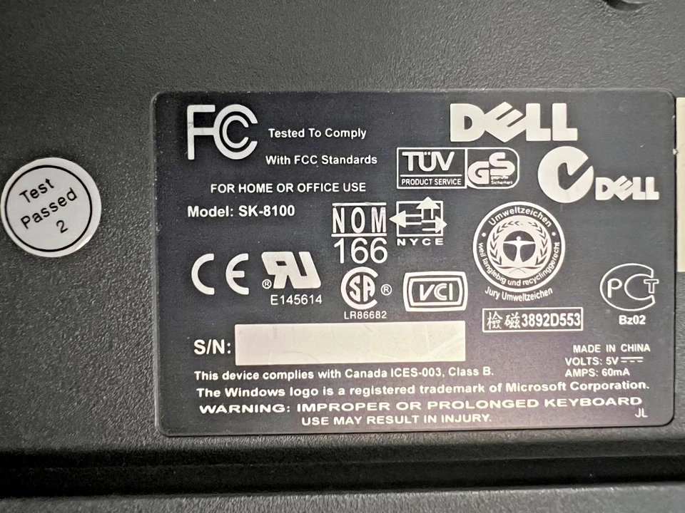 DELL DP/N 09C487 DESKTOP PC KEYBOARD--BLACK--FOR HOME OR OFFICE--EXCELLENT USED - Image 4 of 4