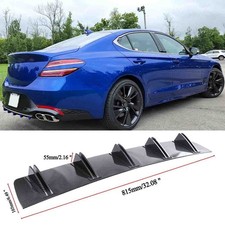 For Genesis G70 G80 Carbon Fiber Pattern Rear Bumper Diffuser 10 Fins Splitter
