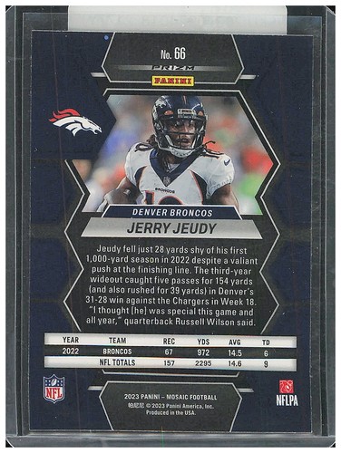 2023 Panini Mosaic Jerry Jeudy Base Mosaic #66 - Picture 2 of 2