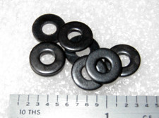 PLAIN FLAT WASHERS  6 HOLE X 3/8" OD X .031 THICK BLACK OXIDE STEEL - 200 pcs